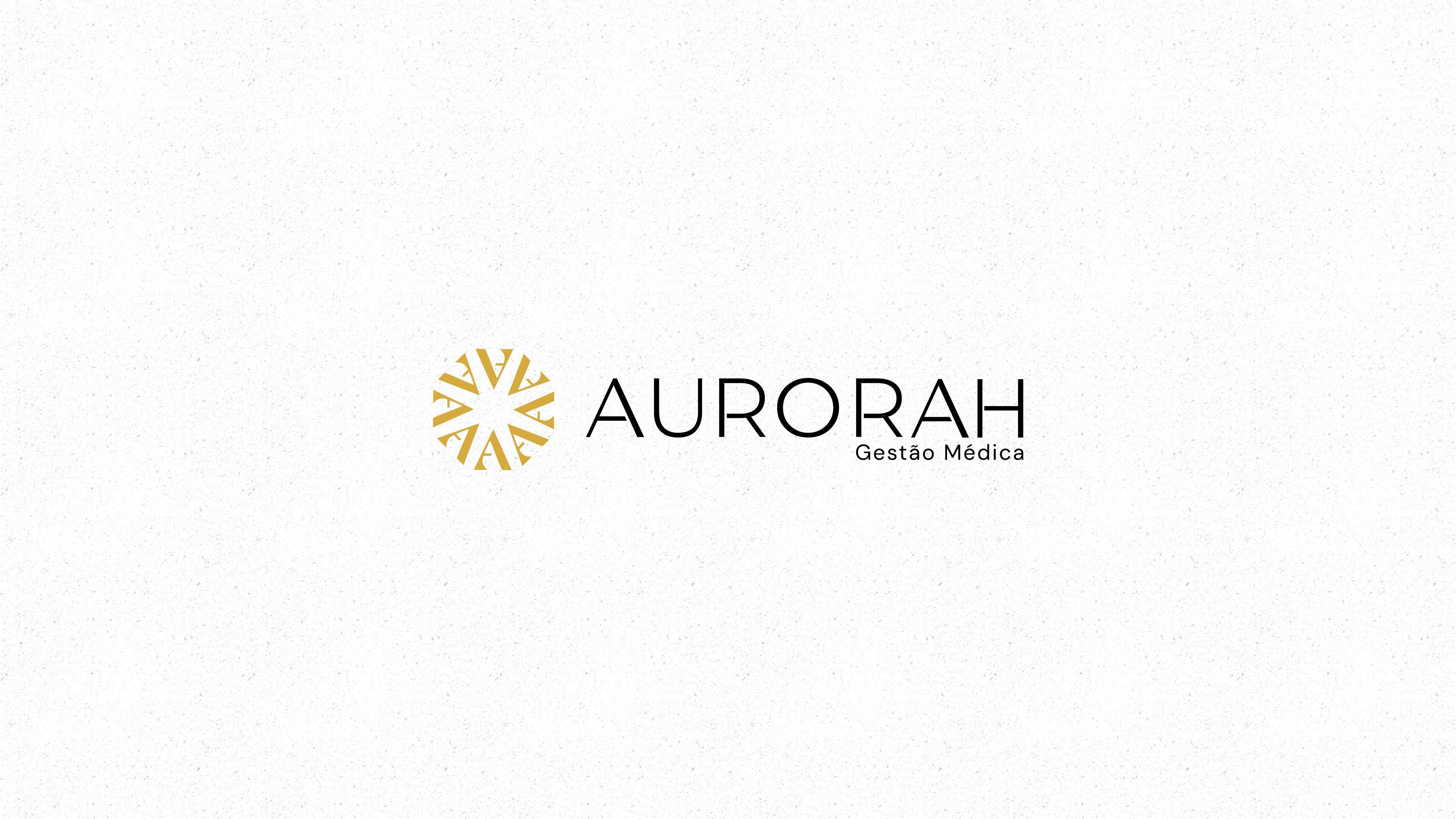 Lockup Aurorah aplicado em papel claro